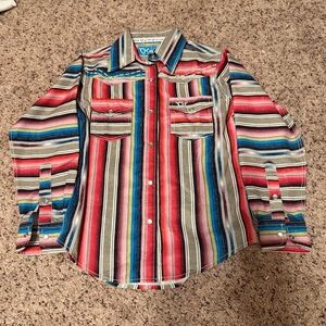 Youth Girls Cowgirl Hardware Button Down Long Sleeve Shirt Western